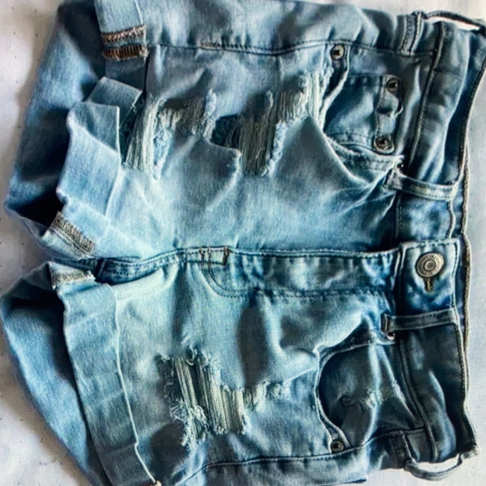 Aeropostale shorts super high rise midi shorts light wash